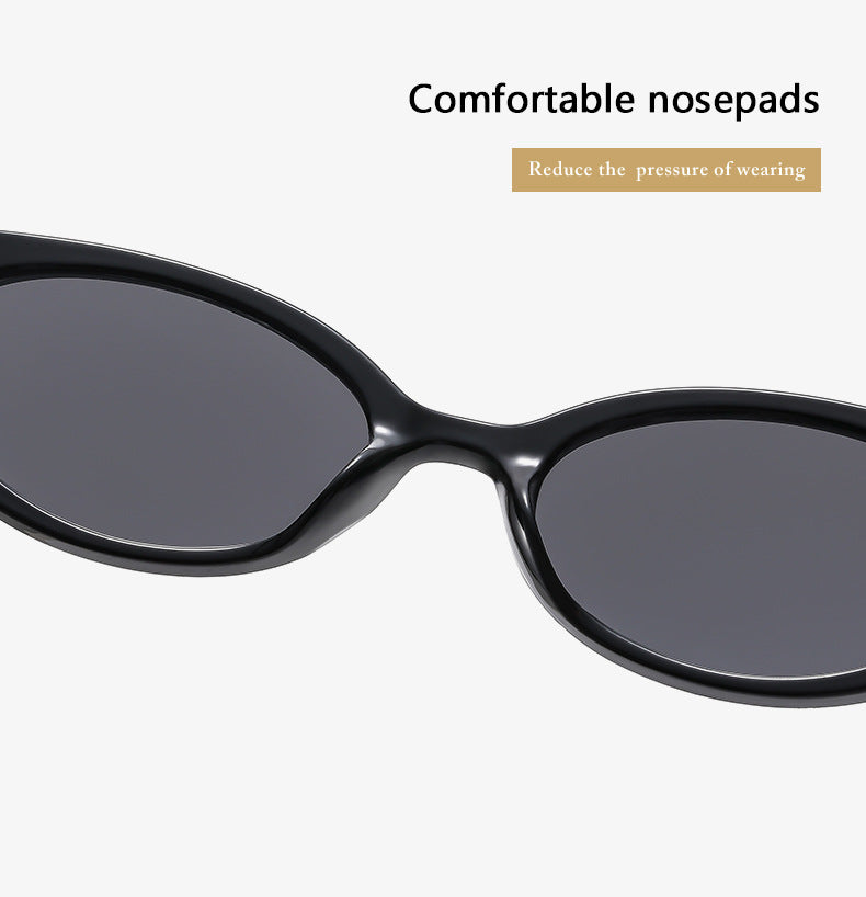 Trending Oval Sunglasses – Retro Hip Hop Small Frame Shades, UV Protection Street Style Sunglasses for Men and Women, Blogger-Inspired Fashion Eyewear