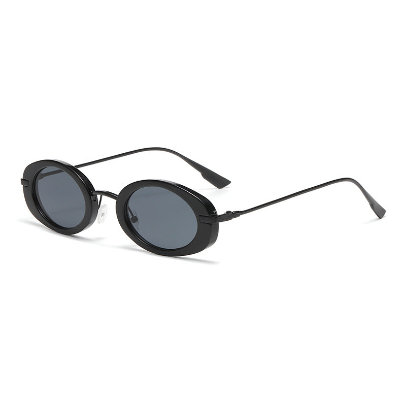 Fashion Oval Frame Sunglasses for Women – Retro European Style UV Protection Shades, Trendy Personality Vintage Sun Glasses