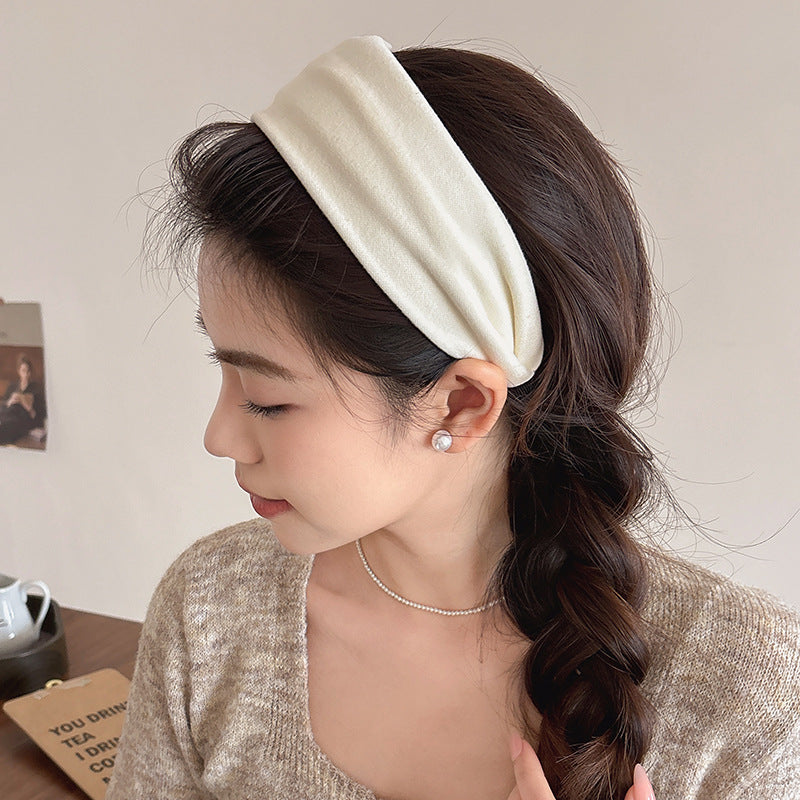 Women’s Knitted Wide Headband 2025 New Style – Simple Chic High Crown Hairband, Daily Wear & Wash Face Headpiece