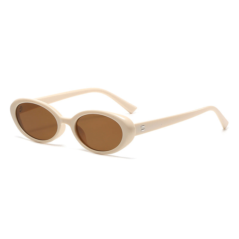 Trending Oval Sunglasses – Retro Hip Hop Small Frame Shades, UV Protection Street Style Sunglasses for Men and Women, Blogger-Inspired Fashion Eyewear