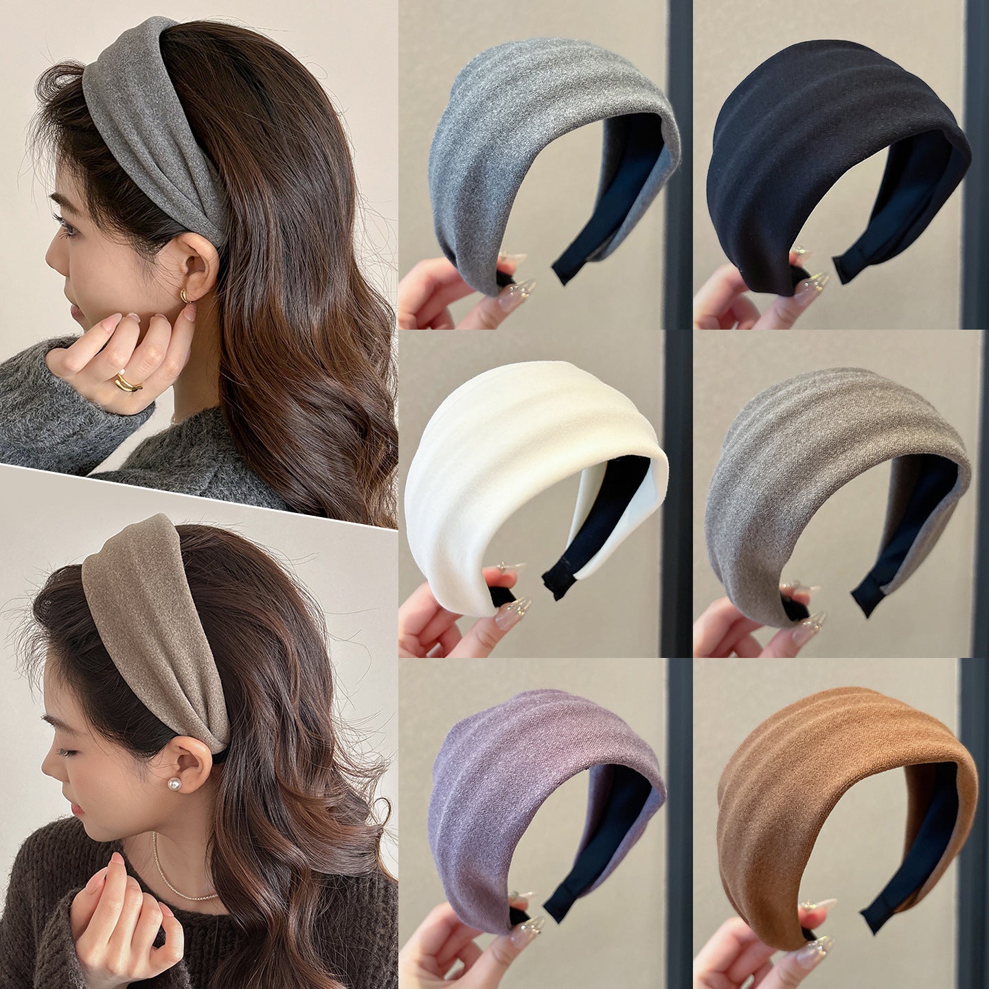 Women’s Knitted Wide Headband 2025 New Style – Simple Chic High Crown Hairband, Daily Wear & Wash Face Headpiece