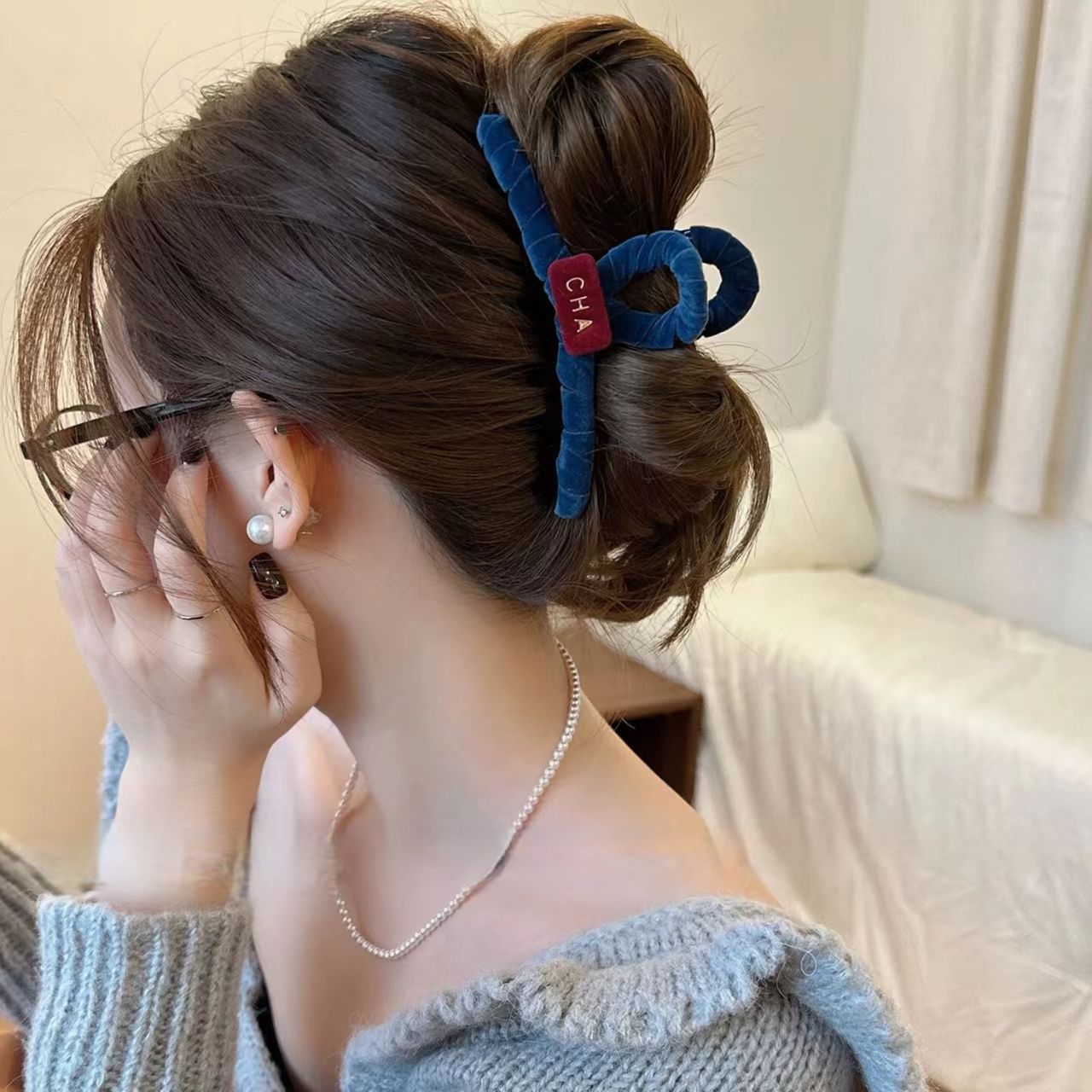Trendy Color Block Hair Claw Clip – Large Jaw Clip for Women and Girls, Fashion Chic All-Match Claw Hair Accessory