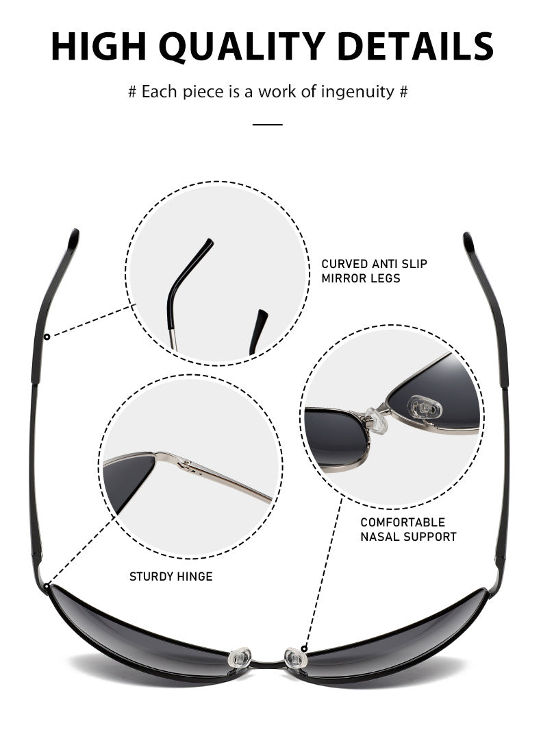 Polarized Metal Cat Eye Sunglasses for Women | Y2K Retro Futuristic Shades with Spring Hinges | UV400 Vintage Eyewear
