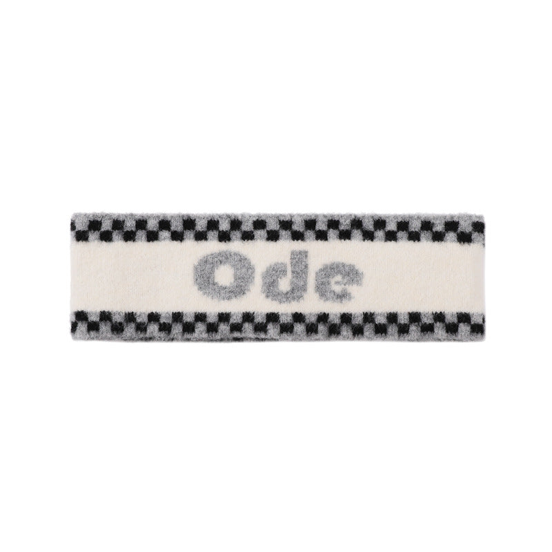 Checkered Winter Headband for Men & Women – Trendy Knit Ear Warmer, High Elastic Fleece-Lined Sports Headband for Outdoor, Cycling, Street Dance & Cold Weather
