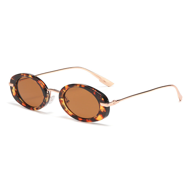 Fashion Oval Frame Sunglasses for Women – Retro European Style UV Protection Shades, Trendy Personality Vintage Sun Glasses