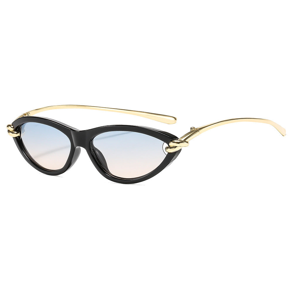 Cat Eye Sunglasses for Women – New Knot Rope Metal Temple Design, Stylish Vintage Shades with UV400 Protection