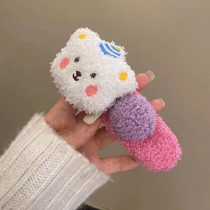 Plush Teddy Bear Hair Claw Clip for Girls – Cute Pudding Bear Alligator Clip, Large Fluffy Hair Accessory for 2025 Trendy Hairstyles