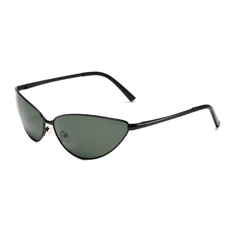 Polarized Metal Cat Eye Sunglasses for Women | Y2K Retro Futuristic Shades with Spring Hinges | UV400 Vintage Eyewear