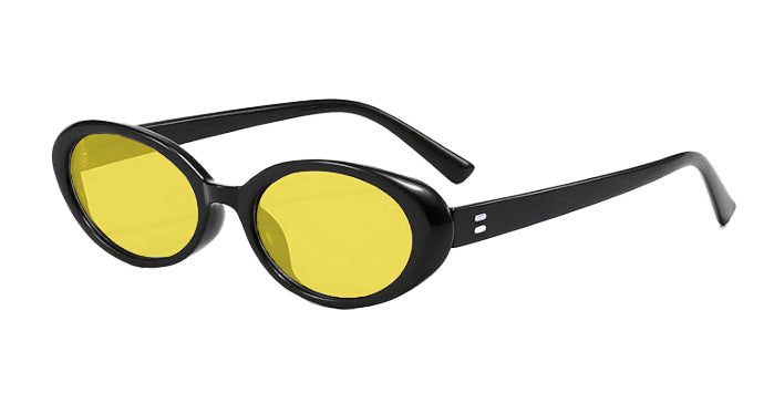 Trending Oval Sunglasses – Retro Hip Hop Small Frame Shades, UV Protection Street Style Sunglasses for Men and Women, Blogger-Inspired Fashion Eyewear