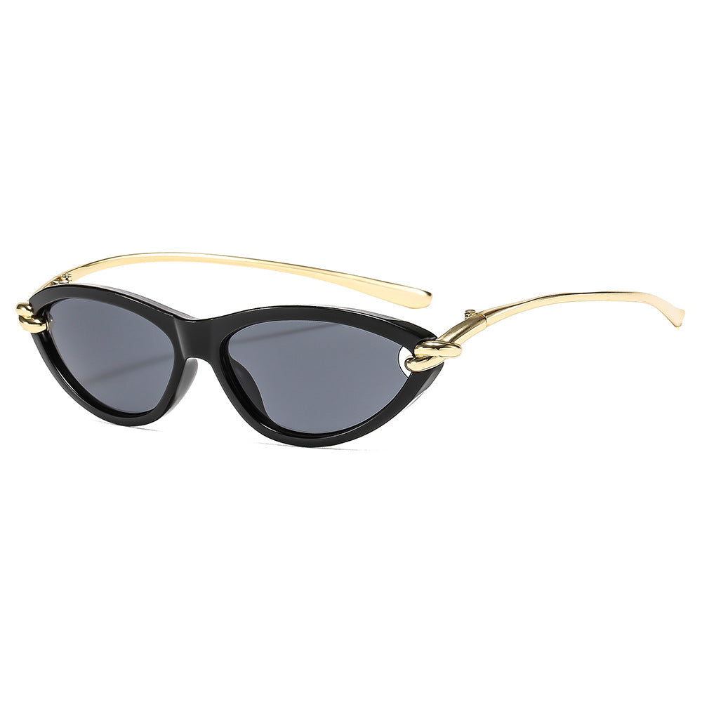 Cat Eye Sunglasses for Women – New Knot Rope Metal Temple Design, Stylish Vintage Shades with UV400 Protection