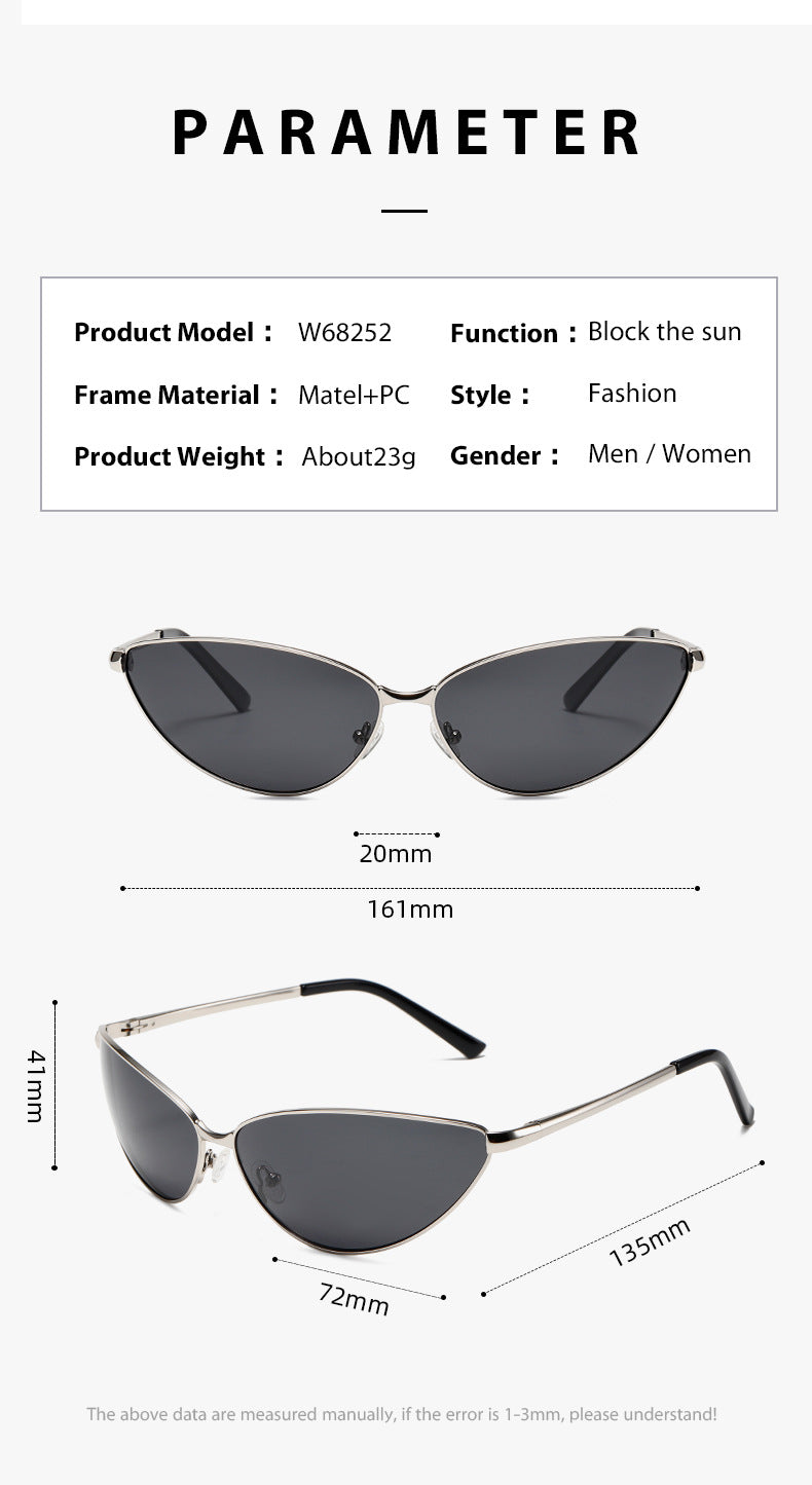 Polarized Metal Cat Eye Sunglasses for Women | Y2K Retro Futuristic Shades with Spring Hinges | UV400 Vintage Eyewear