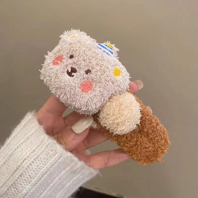 Plush Teddy Bear Hair Claw Clip for Girls – Cute Pudding Bear Alligator Clip, Large Fluffy Hair Accessory for 2025 Trendy Hairstyles