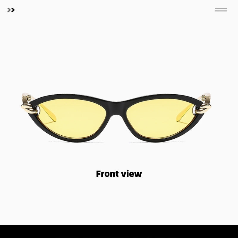 Cat Eye Sunglasses for Women – New Knot Rope Metal Temple Design, Stylish Vintage Shades with UV400 Protection