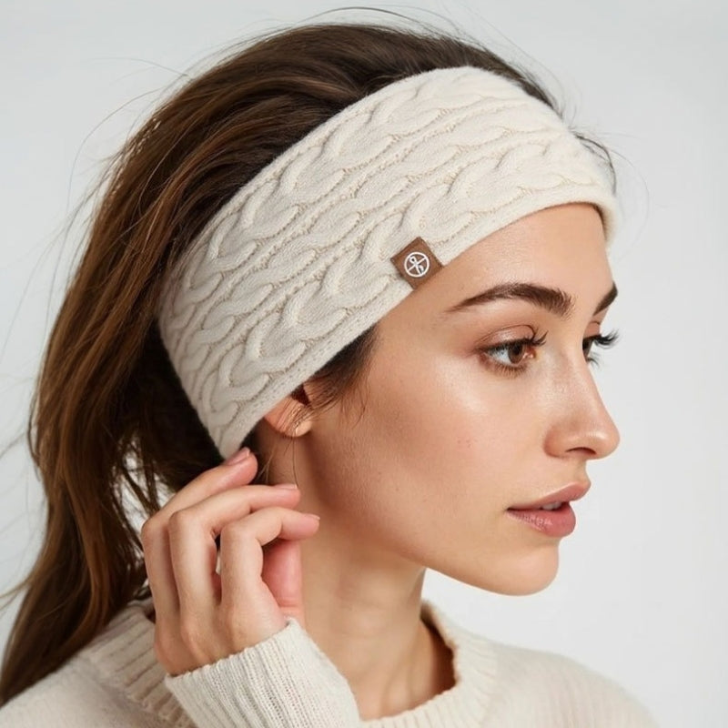 Winter Knit Ear Warmer Headband – Wide Thickened Cable Knit Headband for Men and Women, Warm Outdoor Sports Cycling Ear Protection