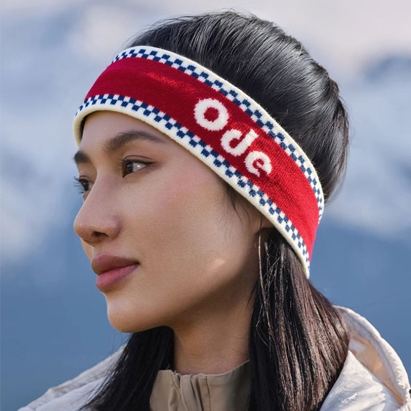 Checkered Winter Headband for Men & Women – Trendy Knit Ear Warmer, High Elastic Fleece-Lined Sports Headband for Outdoor, Cycling, Street Dance & Cold Weather