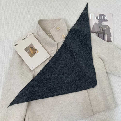 New Solid Color Knitted Triangle Scarf | Autumn Winter Warm Bandana Shawl | Versatile Neck Wrap & Headscarf