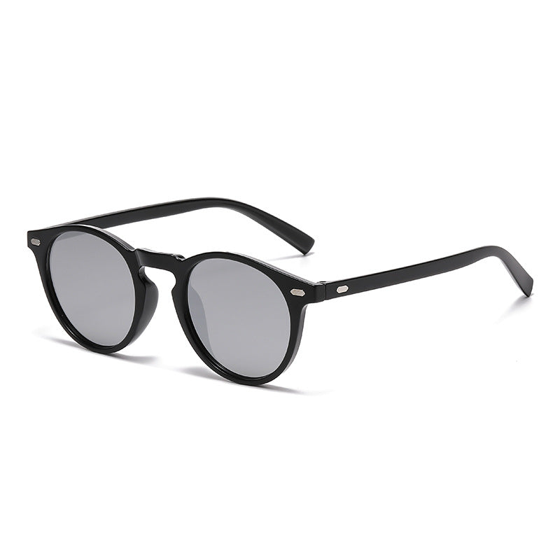 Korean Style Oval Stud Sunglasses – Fashion Retro UV Protection Shades, Unisex High-End Trendy Oval Frame Sun Glasses for Men and Women