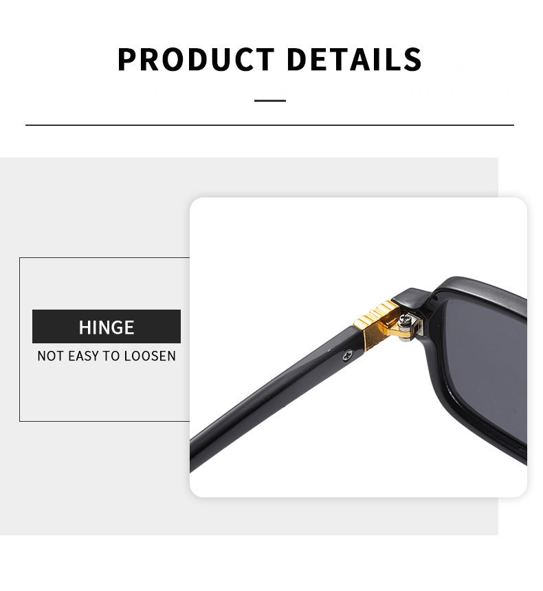 Small Square Frame Sunglasses – High-End Fashion Flat Glasses, Trendy European & American Style, Chic Non-Prescription Eyewear for Daily Wear