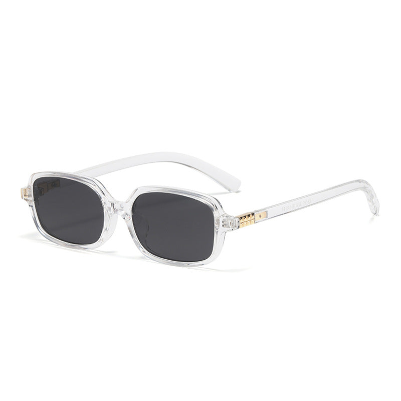 Small Square Frame Sunglasses – High-End Fashion Flat Glasses, Trendy European & American Style, Chic Non-Prescription Eyewear for Daily Wear