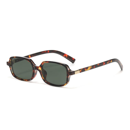 Small Square Frame Sunglasses – High-End Fashion Flat Glasses, Trendy European & American Style, Chic Non-Prescription Eyewear for Daily Wear