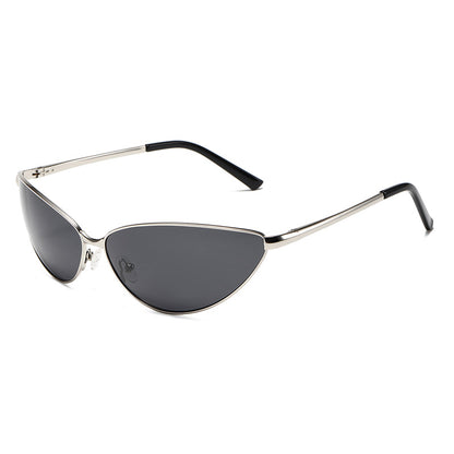 Polarized Metal Cat Eye Sunglasses for Women | Y2K Retro Futuristic Shades with Spring Hinges | UV400 Vintage Eyewear