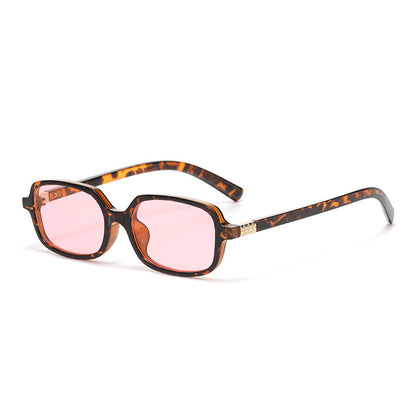 Small Square Frame Sunglasses – High-End Fashion Flat Glasses, Trendy European & American Style, Chic Non-Prescription Eyewear for Daily Wear