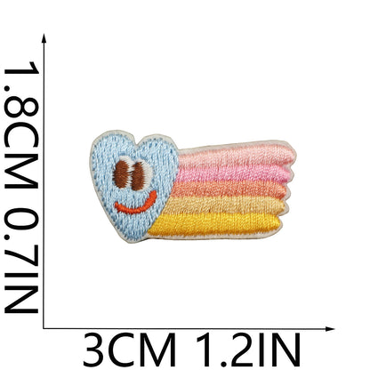 64pcs Korean INS-Style Embroidered Patch | Iron-on Patch for DIY Clothing & Bags | Minimal Aesthetic Handmade Decoration