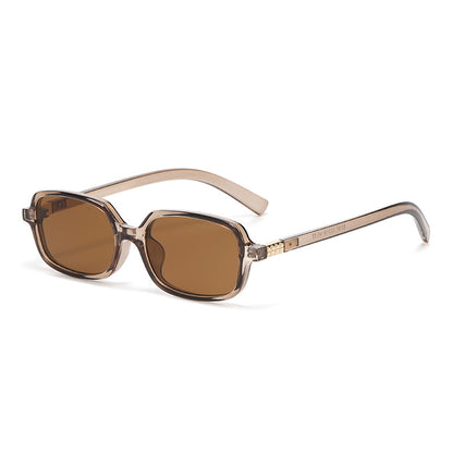 Small Square Frame Sunglasses – High-End Fashion Flat Glasses, Trendy European & American Style, Chic Non-Prescription Eyewear for Daily Wear