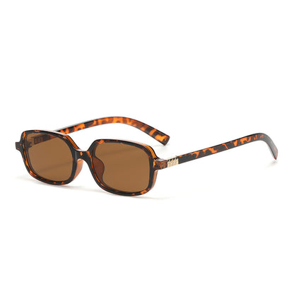 Small Square Frame Sunglasses – High-End Fashion Flat Glasses, Trendy European & American Style, Chic Non-Prescription Eyewear for Daily Wear