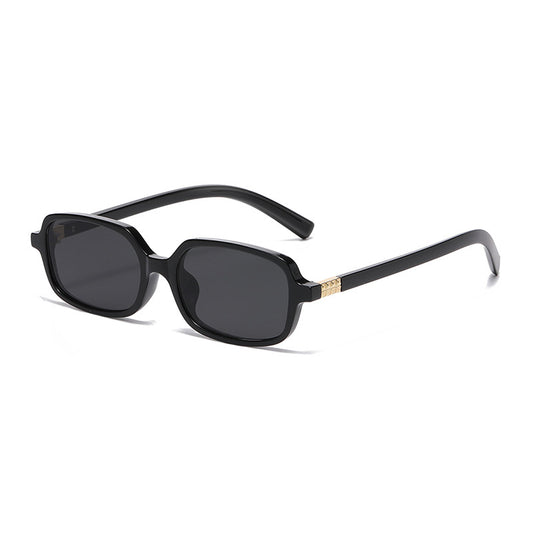 Small Square Frame Sunglasses – High-End Fashion Flat Glasses, Trendy European & American Style, Chic Non-Prescription Eyewear for Daily Wear