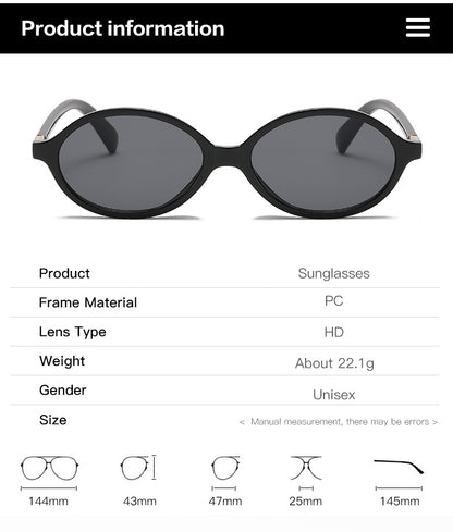 Blogger Style Oval Sunglasses – Nerd Chic Fashion Glasses with Blue Light Blocking