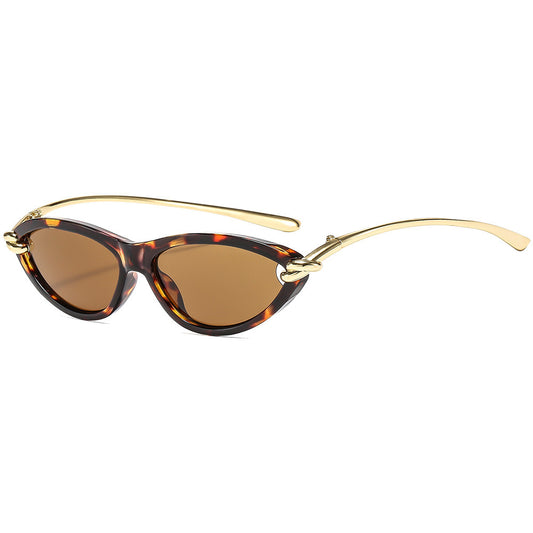 Cat Eye Sunglasses for Women – New Knot Rope Metal Temple Design, Stylish Vintage Shades with UV400 Protection