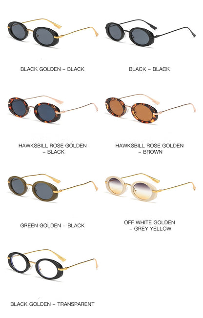 Fashion Oval Frame Sunglasses for Women – Retro European Style UV Protection Shades, Trendy Personality Vintage Sun Glasses