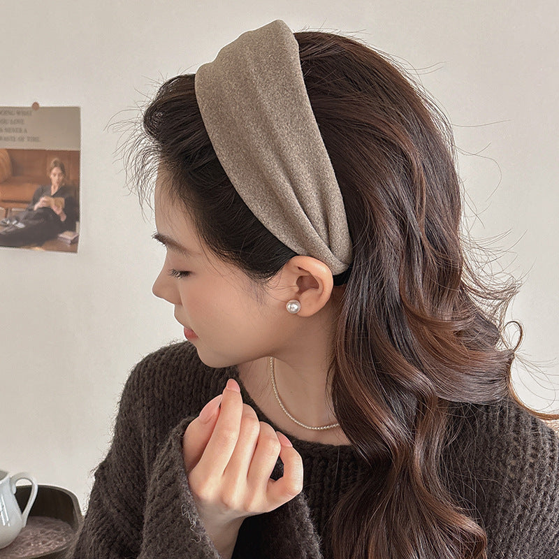 Women’s Knitted Wide Headband 2025 New Style – Simple Chic High Crown Hairband, Daily Wear & Wash Face Headpiece
