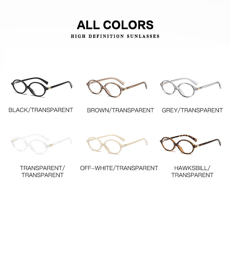Blogger Style Oval Sunglasses – Nerd Chic Fashion Glasses with Blue Light Blocking