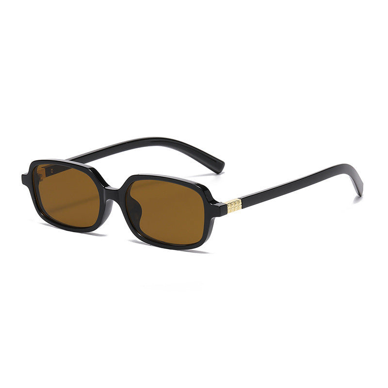 Small Square Frame Sunglasses – High-End Fashion Flat Glasses, Trendy European & American Style, Chic Non-Prescription Eyewear for Daily Wear