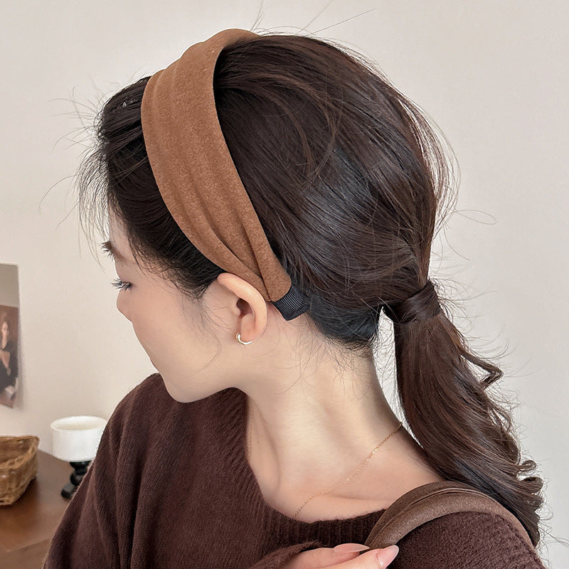 Women’s Knitted Wide Headband 2025 New Style – Simple Chic High Crown Hairband, Daily Wear & Wash Face Headpiece