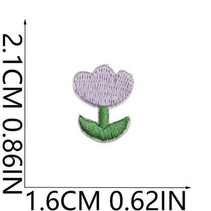 64pcs Korean INS-Style Embroidered Patch | Iron-on Patch for DIY Clothing & Bags | Minimal Aesthetic Handmade Decoration