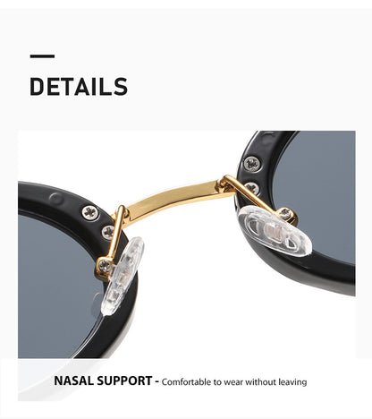 Fashion Oval Frame Sunglasses for Women – Retro European Style UV Protection Shades, Trendy Personality Vintage Sun Glasses