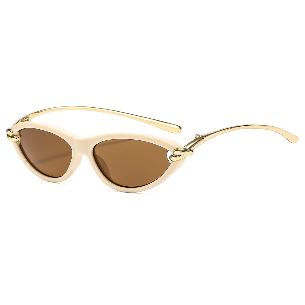 Cat Eye Sunglasses for Women – New Knot Rope Metal Temple Design, Stylish Vintage Shades with UV400 Protection