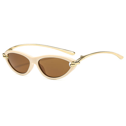 Cat Eye Sunglasses for Women – New Knot Rope Metal Temple Design, Stylish Vintage Shades with UV400 Protection