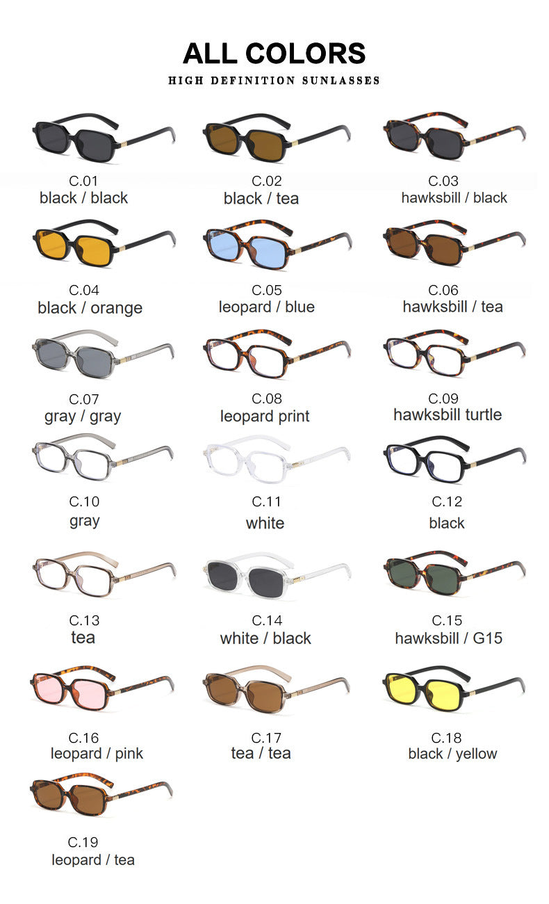 Small Square Frame Sunglasses – High-End Fashion Flat Glasses, Trendy European & American Style, Chic Non-Prescription Eyewear for Daily Wear