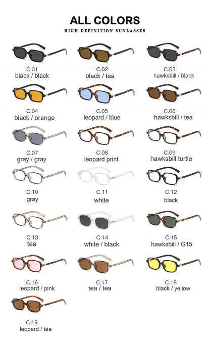 Small Square Frame Sunglasses – High-End Fashion Flat Glasses, Trendy European & American Style, Chic Non-Prescription Eyewear for Daily Wear