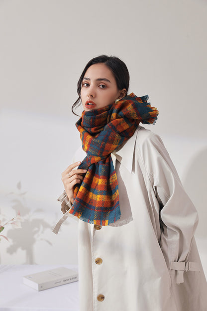 Winter Warm Shawl Scarf for Women | Faux Cashmere Oversized Wrap with Tassels | Thick Soft Printed Pashmina for Autumn & Winter