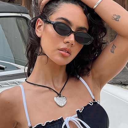 Trending Oval Sunglasses – Retro Hip Hop Small Frame Shades, UV Protection Street Style Sunglasses for Men and Women, Blogger-Inspired Fashion Eyewear