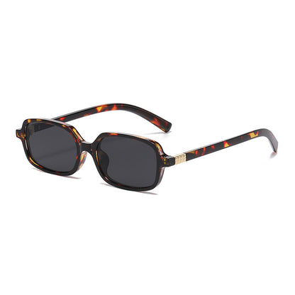 Small Square Frame Sunglasses – High-End Fashion Flat Glasses, Trendy European & American Style, Chic Non-Prescription Eyewear for Daily Wear