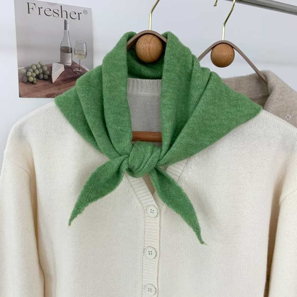 New Solid Color Knitted Triangle Scarf | Autumn Winter Warm Bandana Shawl | Versatile Neck Wrap & Headscarf