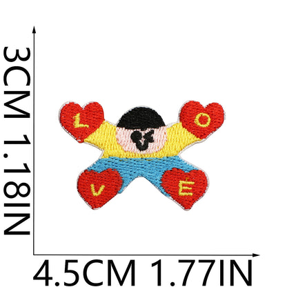 64pcs Korean INS-Style Embroidered Patch | Iron-on Patch for DIY Clothing & Bags | Minimal Aesthetic Handmade Decoration