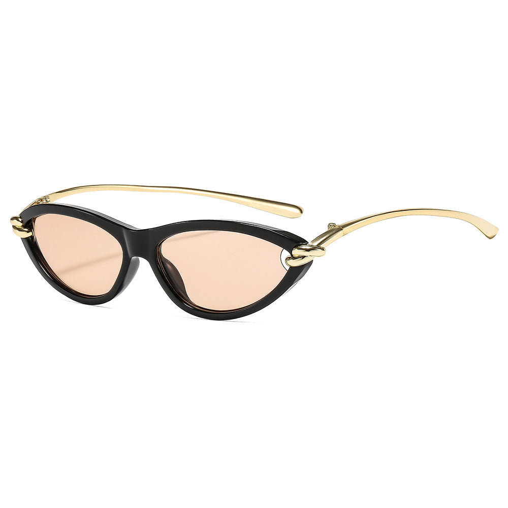 Cat Eye Sunglasses for Women – New Knot Rope Metal Temple Design, Stylish Vintage Shades with UV400 Protection