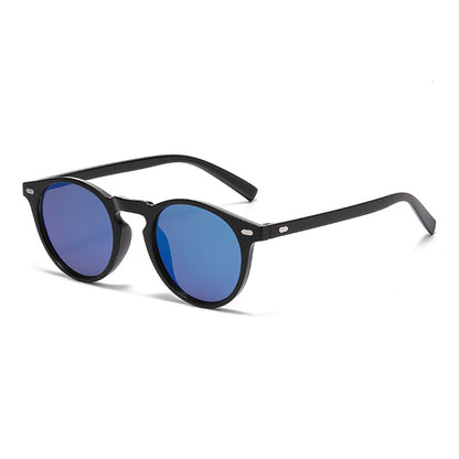 Korean Style Oval Stud Sunglasses – Fashion Retro UV Protection Shades, Unisex High-End Trendy Oval Frame Sun Glasses for Men and Women
